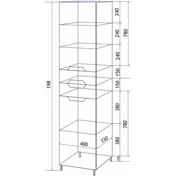 Пенал напольный Стиль 40 см L, белый - фото 6