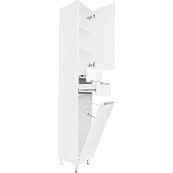 Пенал напольный Стиль 30 см R, б/к, белый - фото 3