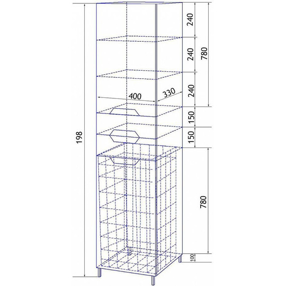 Пенал напольный Стиль 40 см R, б/к, белый - фото, картинка 7 Пенал напольный Стиль 40 см R, б/к, белый - фото 7