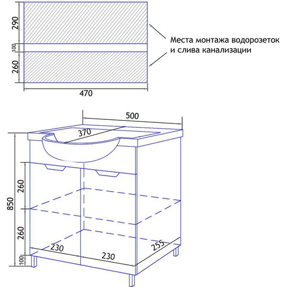 Тумба напольная с раковиной Стиль 50 см, белый - фото, картинка 8 Тумба напольная с раковиной Стиль 50 см, белый - фото 8