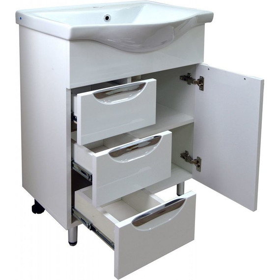 Тумба напольная с раковиной Стиль 60/3 см, белый - фото, картинка 5 Тумба напольная с раковиной Стиль 60/3 см, белый - фото 5