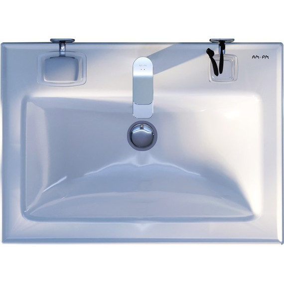 Тумба подвесная с раковиной Am.Pm X-Joy 65 см M85AFHX0652BM, черный матовый, Цвет фасада: чёрный - фото 12