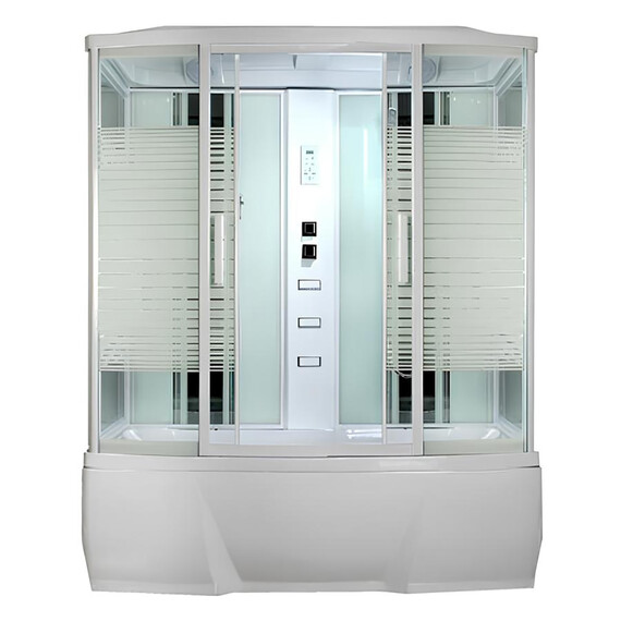 Гидробокс Loranto Selak CS 77-4 150х85х215, белый/прозрачное/узор - фото 