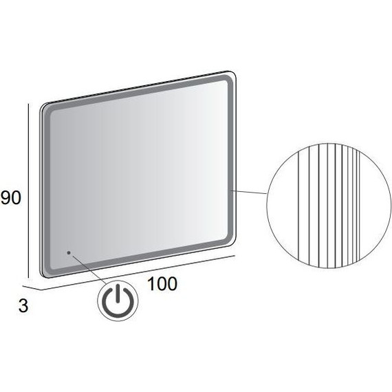 Зеркало Cezares Led 100 см 44996 - фото 7