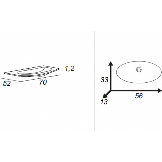Тумба подвесная с раковиной Cezares Rialto 70 см 55170, Bianco opaco - фото 11