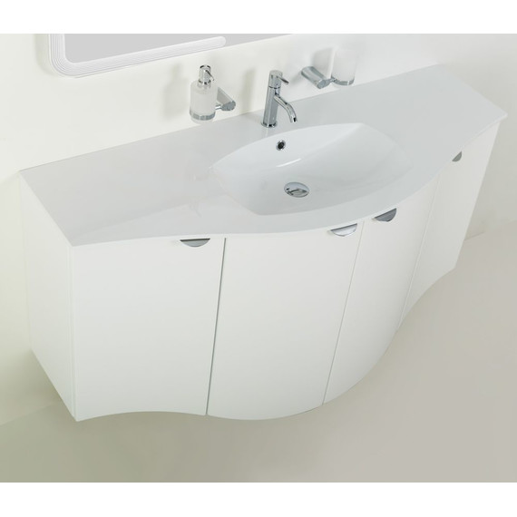 Тумба подвесная с раковиной Cezares Rialto 138 см 55170, Bianco opaco - фото 2