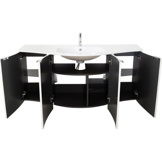 Тумба подвесная с раковиной Cezares Rialto 138 см 55170, Bianco opaco - фото 6