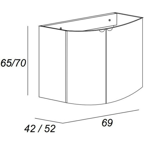 Тумба подвесная с раковиной Cezares Rialto 70 см 55170, Bianco opaco - фото 10