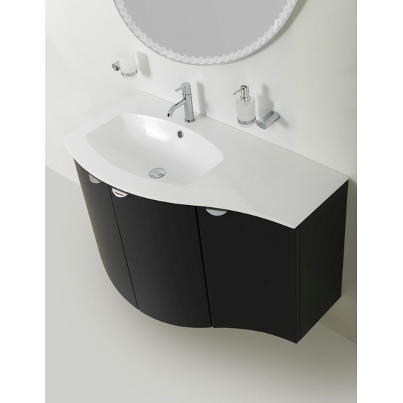 Тумба подвесная с раковиной Cezares Rialto 104 см 55171, Grafite - фото 2