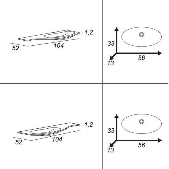 Тумба подвесная с раковиной Cezares Rialto 104 см 55171, Grafite - фото 13