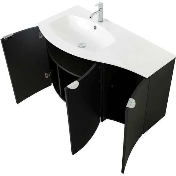 Тумба подвесная с раковиной Cezares Rialto 104 см 55171, Grafite - фото 6