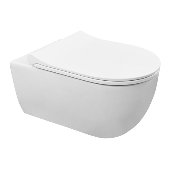 Унитаз подвесной безободковый Azario Ferio 87565 с тонкой крышкой микролифт - фото 