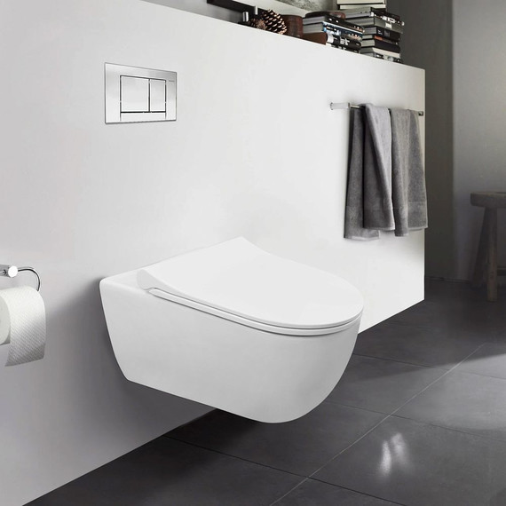 Унитаз подвесной безободковый Azario Ferio 87565 с тонкой крышкой микролифт - фото, картинка 11 Унитаз подвесной безободковый Azario Ferio 87565 с тонкой крышкой микролифт - фото 11