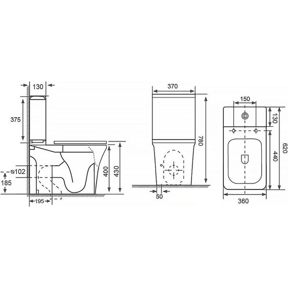 Унитаз-компакт безободковый Azario Candy AZ-1503B с крышкой микролифт - фото 15