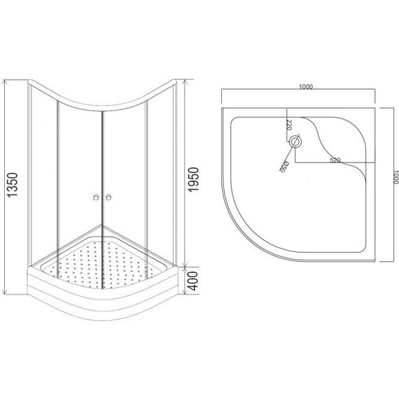 Душевое ограждение Loranto CS-8030S 100х100 см, сатин/матовое - фото 3