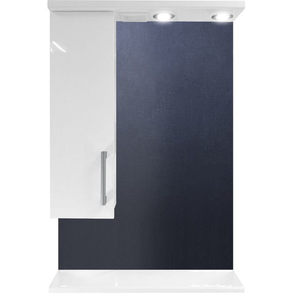 Зеркало-шкаф Стиль Модерн 60 см L, белый - фото 2