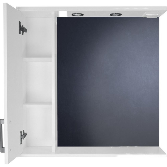 Зеркало-шкаф Стиль Модерн 80 см L, белый - фото 6