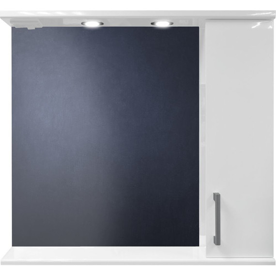 Зеркало-шкаф Стиль Модерн 80 см R, белый - фото 5