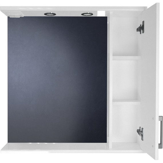 Зеркало-шкаф Стиль Модерн 80 см R, белый - фото 6