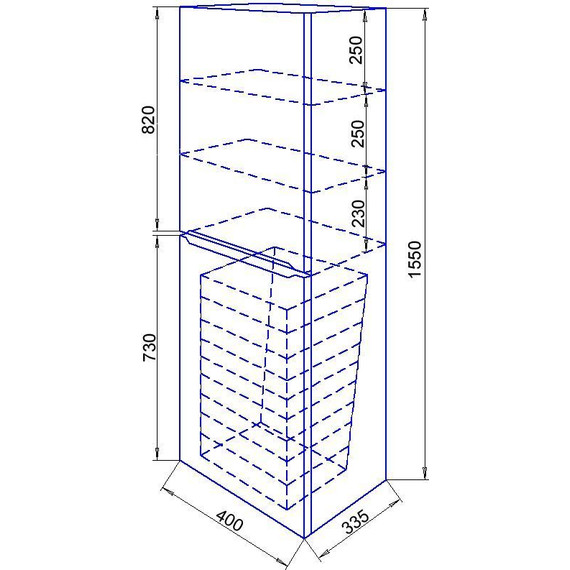 Пенал подвесной Стиль Арфа 40 см R, б/к, с подсветкой, белый - фото 3