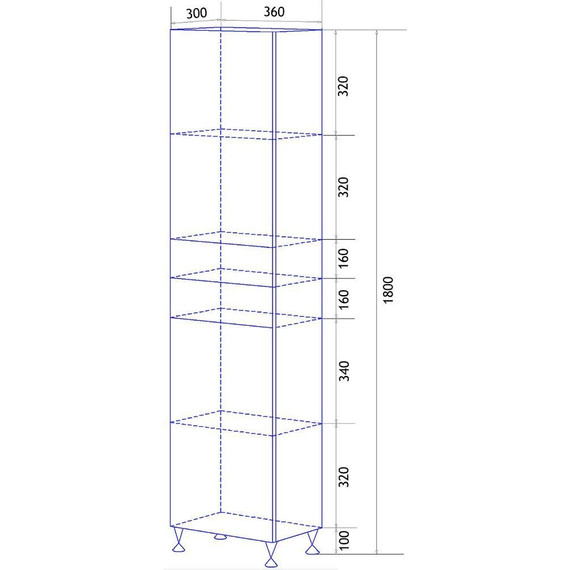 Пенал напольный Стиль Моника 36 см R, белый - фото 8