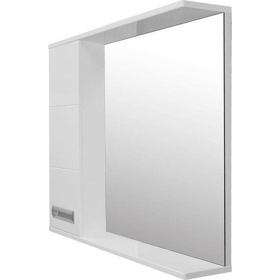 Зеркало-шкаф Стиль Дина 75 см L, белый - фото 4