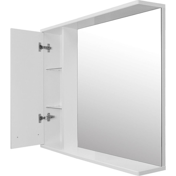 Зеркало-шкаф Стиль Дина 75 см L, белый - фото 5