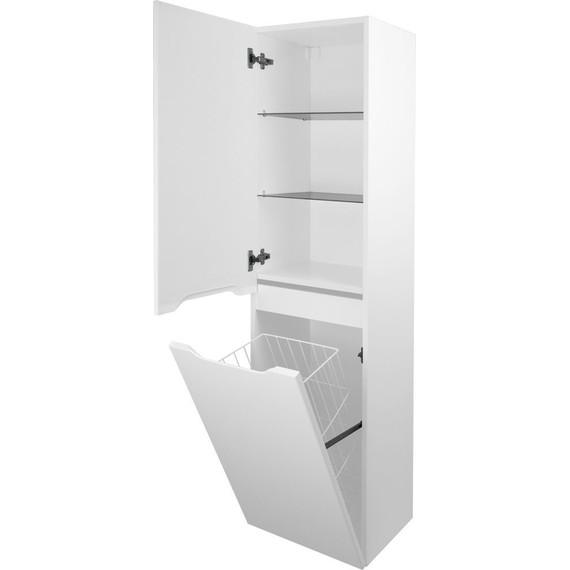 Пенал подвесной Стиль Арфа 40 см L, б/к, белый - фото 2