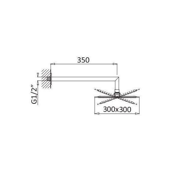 Верхний душ Cezares Legend CZR-B-TDD-30-01 300х300 мм - фото 2
