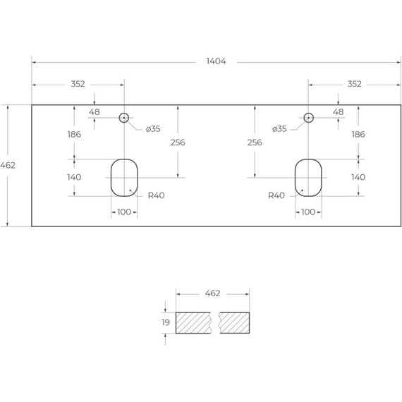 Столешница Cezares 140 см EK-140-2-BO, Bianco Opaco - фото 3