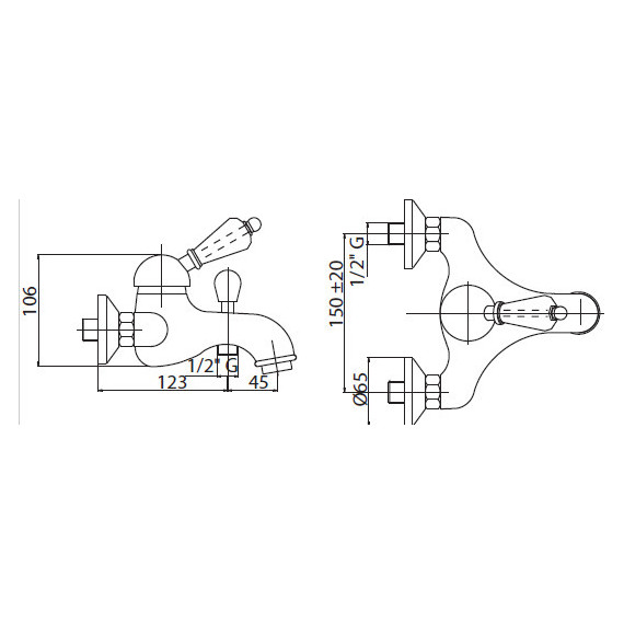 Смеситель для ванны Cezares ELITE-VDPM-03/24-Bi, золото 24 карат - фото 3