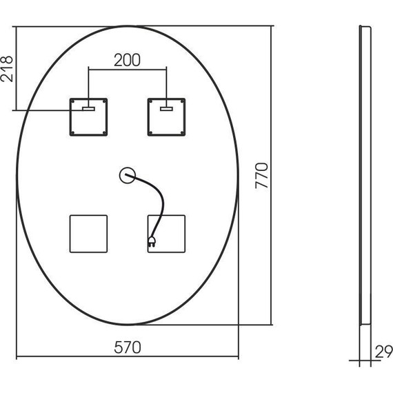 Зеркало Azario Италия Led 57 см (с подсветкой и сенсорным выключателем) - фото 4