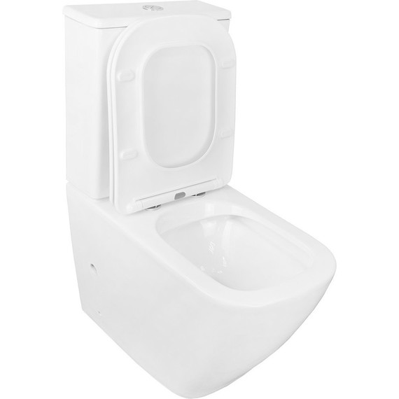 Унитаз-компакт безободковый Azario Levanto AZ-1228A с крышкой микролифт - фото 3