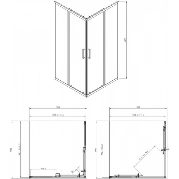 Душевое ограждение AZARIO AZ-131 S 90х90 см, хром/прозрачное - фото 5