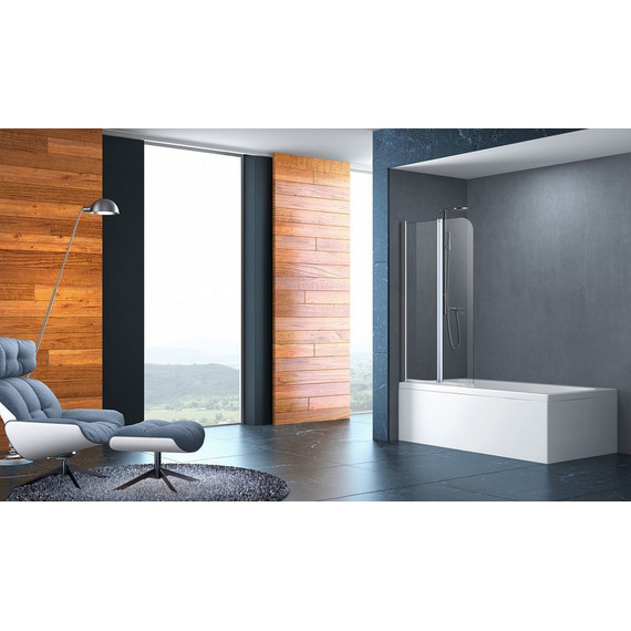 Шторка для ванны Azario AZ-141 80х140 см, хром/прозрачное - фото, картинка 5 Шторка для ванны Azario AZ-141 80х140 см, хром/прозрачное - фото 5