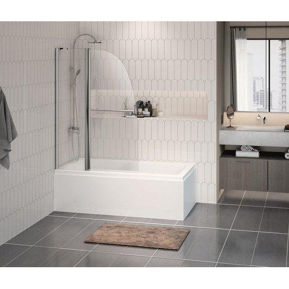 Шторка для ванны AZARIO AZ-142TB 100х140 см, хром/прозрачное - фото, картинка 4 Шторка для ванны AZARIO AZ-142TB 100х140 см, хром/прозрачное - фото 4