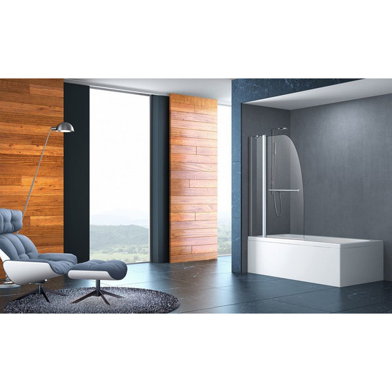 Шторка для ванны AZARIO AZ-142TB 100х140 см, хром/прозрачное - фото, картинка 5 Шторка для ванны AZARIO AZ-142TB 100х140 см, хром/прозрачное - фото 5