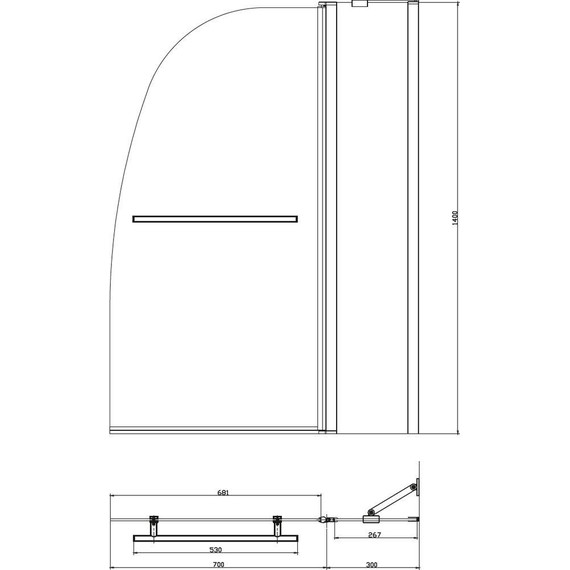Шторка для ванны AZARIO AZ-142TB 100х140 см, хром/прозрачное - фото, картинка 7 Шторка для ванны AZARIO AZ-142TB 100х140 см, хром/прозрачное - фото 7