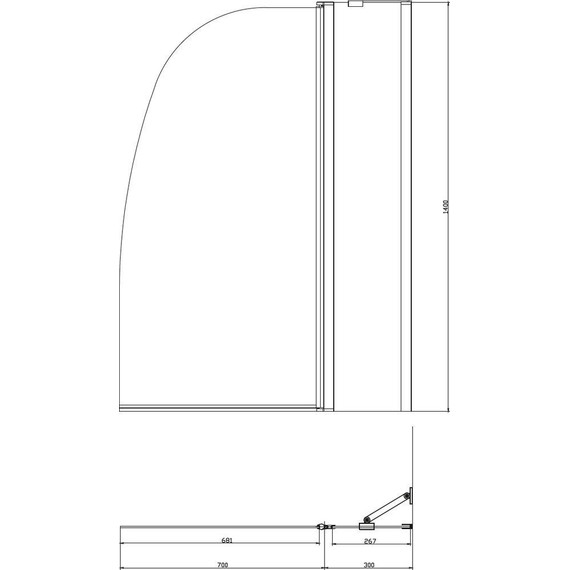 Шторка для ванны Azario AZ-142 100х140 см, хром/прозрачное - фото, картинка 7 Шторка для ванны Azario AZ-142 100х140 см, хром/прозрачное - фото 7