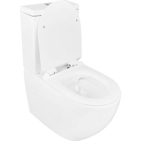 Унитаз-компакт безободковый Azario Corsa AZ-2062S с крышкой микролифт - фото 2