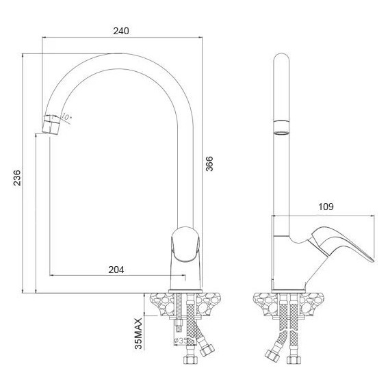 Смеситель для кухни Azario Evora AZ-WKE56266C - фото 2