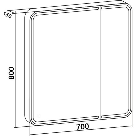 Зеркало-шкаф Azario Adriana 1Л Led 70 см - фото, картинка 5 Зеркало-шкаф Azario Adriana 1Л Led 70 см - фото 5