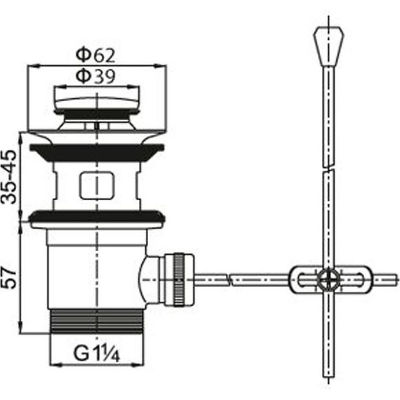 Донный клапан Cezares CZR-SA2-03, золото - фото 2