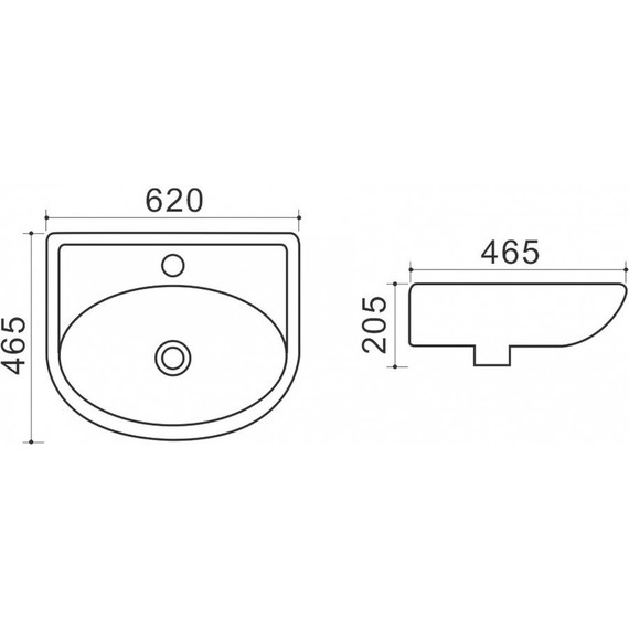 Раковина подвесная Azario 63 см Teo-60 - фото, картинка 3 Раковина подвесная Azario 63 см Teo-60 - фото 3