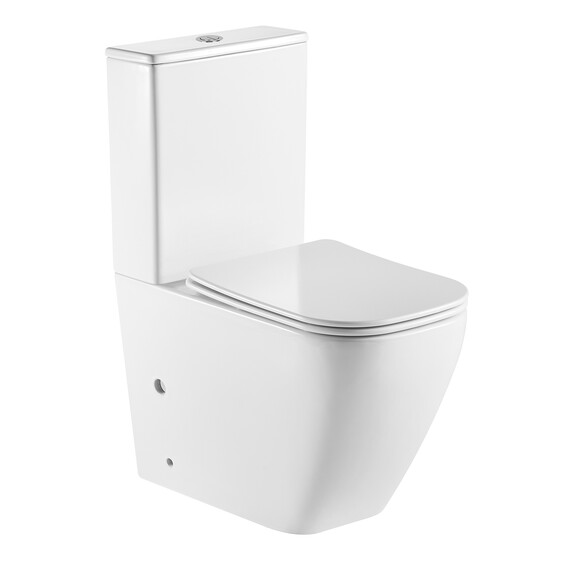 Унитаз-компакт безободковый Azario Levanto AZ-1228A с крышкой микролифт - фото 