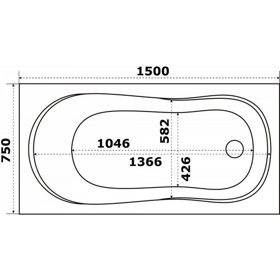 Ванна акриловая Azario Тенза 150x75 см ТНВ0101, Размер - мм: 1500х750 - фото 4