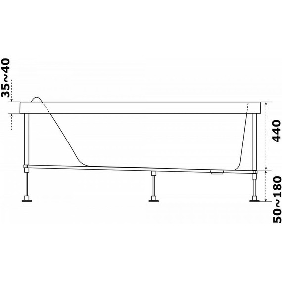 Ванна акриловая Azario Тенза 150x75 см ТНВ0101, Размер - мм: 1500х750 - фото 5