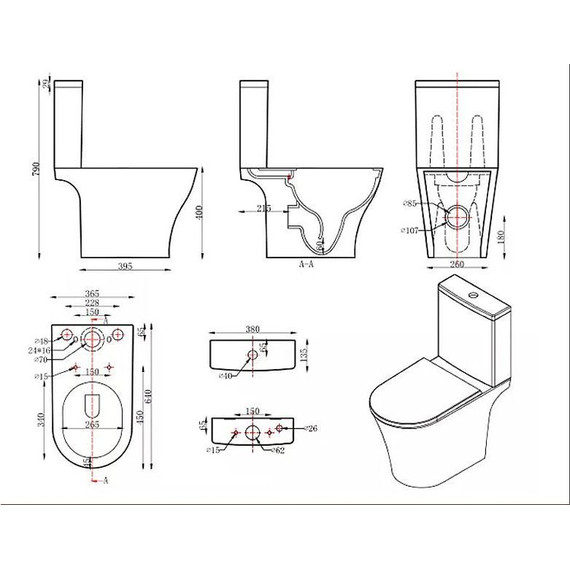 Унитаз-компакт Azario Verde AZ-8220 с крышкой микролифт - фото, картинка 6 Унитаз-компакт Azario Verde AZ-8220 с крышкой микролифт - фото 6