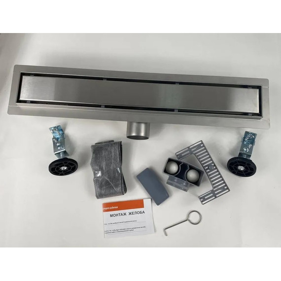 Трап TIM 60 см BAD456002, серый металлик (под плитку) - фото 3