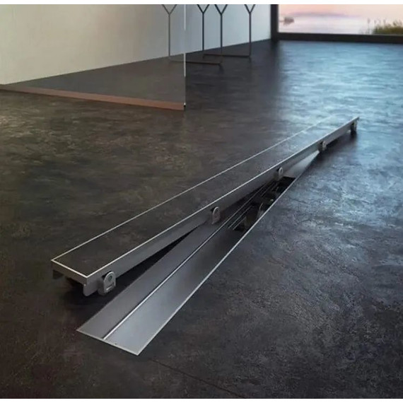 Трап TIM 60 см BAD456002, серый металлик (под плитку) - фото 5